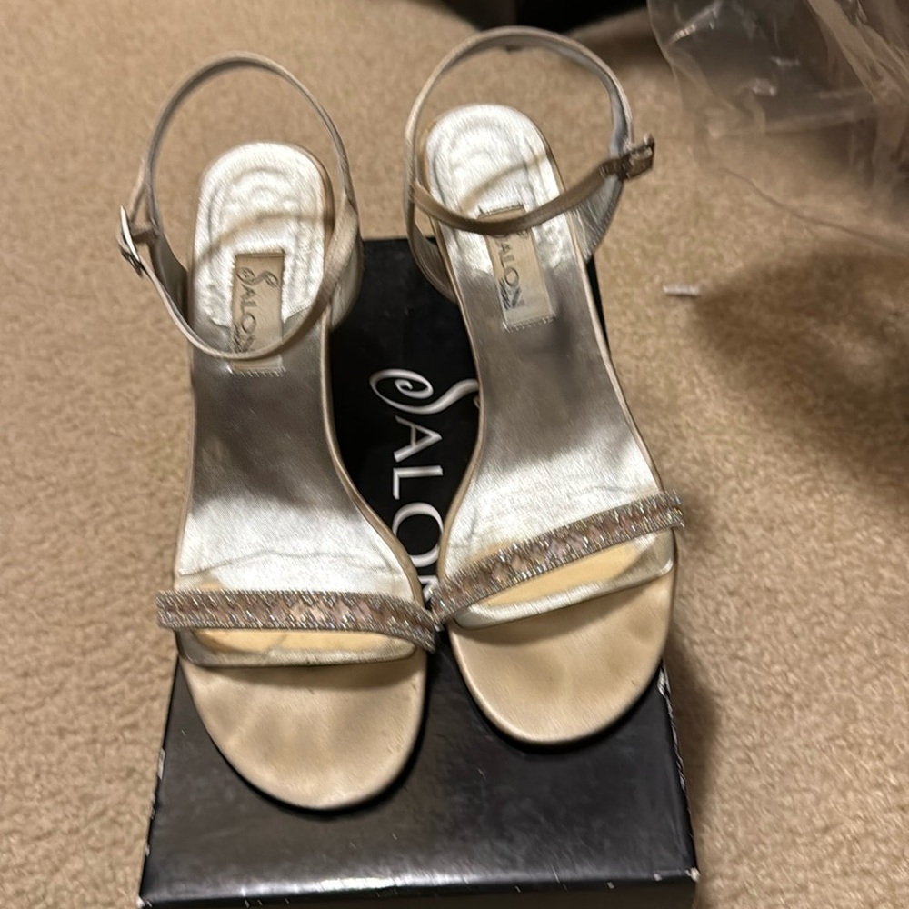 Champagne 3 inch sandals.